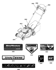 Decals Group (7502363) Diagram and Parts List for 7800807-JS26 2011 Briggs and Stratton Lawn Mower